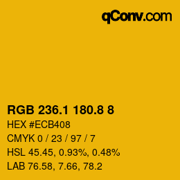 カラーコード: RGB 236.1 180.8 8 | qconv.com