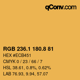 Color code: RGB 236.1 180.8 81 | qconv.com