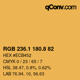 Color code: RGB 236.1 180.8 82 | qconv.com