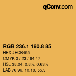 Color code: RGB 236.1 180.8 85 | qconv.com