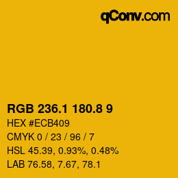 カラーコード: RGB 236.1 180.8 9 | qconv.com