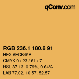 カラーコード: RGB 236.1 180.8 91 | qconv.com