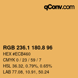 カラーコード: RGB 236.1 180.8 96 | qconv.com