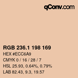 カラーコード: RGB 236.1 198 169 | qconv.com