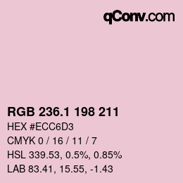 カラーコード: RGB 236.1 198 211 | qconv.com