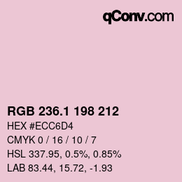カラーコード: RGB 236.1 198 212 | qconv.com