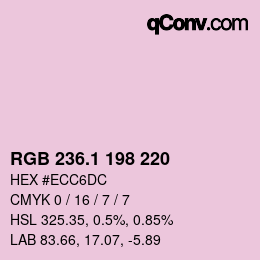 カラーコード: RGB 236.1 198 220 | qconv.com