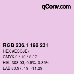 カラーコード: RGB 236.1 198 231 | qconv.com