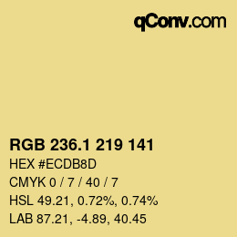 カラーコード: RGB 236.1 219 141 | qconv.com