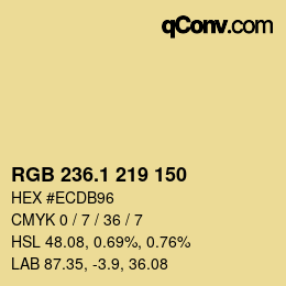 カラーコード: RGB 236.1 219 150 | qconv.com