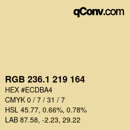 カラーコード: RGB 236.1 219 164 | qconv.com