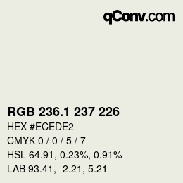 Color code: RGB 236.1 237 226 | qconv.com