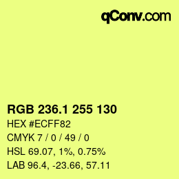カラーコード: RGB 236.1 255 130 | qconv.com