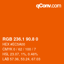Color code: RGB 236.1 90.8 0 | qconv.com