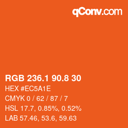 カラーコード: RGB 236.1 90.8 30 | qconv.com