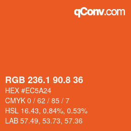 Color code: RGB 236.1 90.8 36 | qconv.com