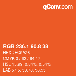カラーコード: RGB 236.1 90.8 38 | qconv.com