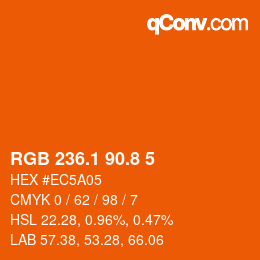Color code: RGB 236.1 90.8 5 | qconv.com