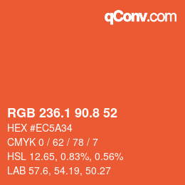 Color code: RGB 236.1 90.8 52 | qconv.com