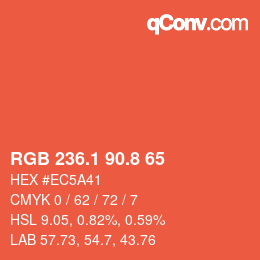 Color code: RGB 236.1 90.8 65 | qconv.com