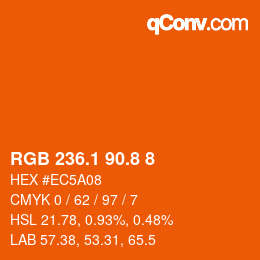 Color code: RGB 236.1 90.8 8 | qconv.com