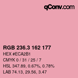 カラーコード: RGB 236.3 162 177 | qconv.com