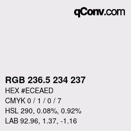 Color code: RGB 236.5 234 237 | qconv.com