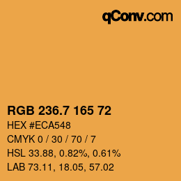 カラーコード: RGB 236.7 165 72 | qconv.com