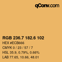 カラーコード: RGB 236.7 182.6 102 | qconv.com