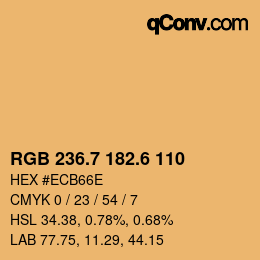 カラーコード: RGB 236.7 182.6 110 | qconv.com