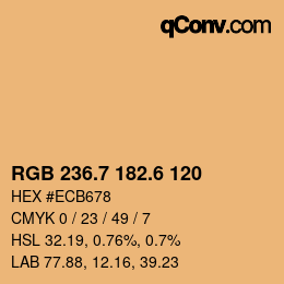 カラーコード: RGB 236.7 182.6 120 | qconv.com