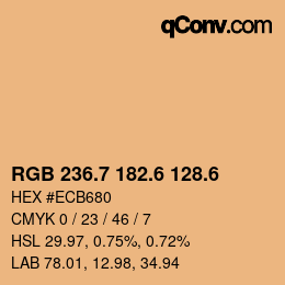 カラーコード: RGB 236.7 182.6 128.6 | qconv.com