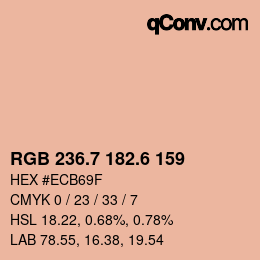 カラーコード: RGB 236.7 182.6 159 | qconv.com