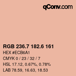 カラーコード: RGB 236.7 182.6 161 | qconv.com