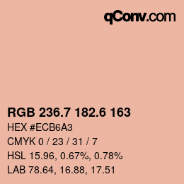 カラーコード: RGB 236.7 182.6 163 | qconv.com