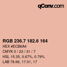 カラーコード: RGB 236.7 182.6 164 | qconv.com