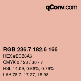 カラーコード: RGB 236.7 182.6 166 | qconv.com