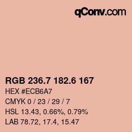 カラーコード: RGB 236.7 182.6 167 | qconv.com