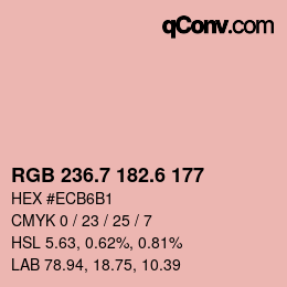 カラーコード: RGB 236.7 182.6 177 | qconv.com
