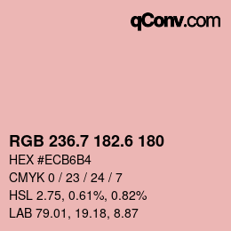 カラーコード: RGB 236.7 182.6 180 | qconv.com