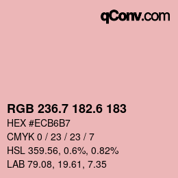 カラーコード: RGB 236.7 182.6 183 | qconv.com