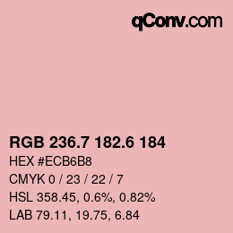 カラーコード: RGB 236.7 182.6 184 | qconv.com