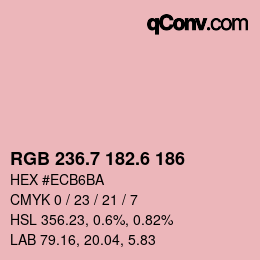 カラーコード: RGB 236.7 182.6 186 | qconv.com
