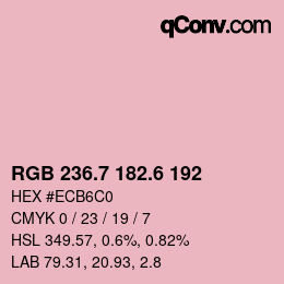 カラーコード: RGB 236.7 182.6 192 | qconv.com