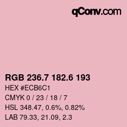 カラーコード: RGB 236.7 182.6 193 | qconv.com