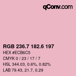 カラーコード: RGB 236.7 182.6 197 | qconv.com