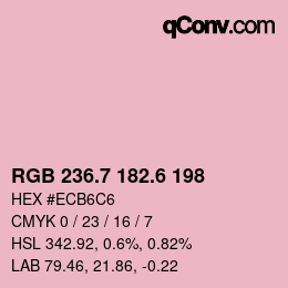 カラーコード: RGB 236.7 182.6 198 | qconv.com