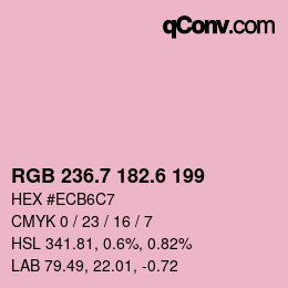 カラーコード: RGB 236.7 182.6 199 | qconv.com