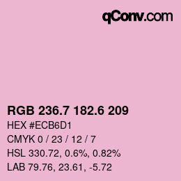 カラーコード: RGB 236.7 182.6 209 | qconv.com
