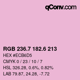 カラーコード: RGB 236.7 182.6 213 | qconv.com